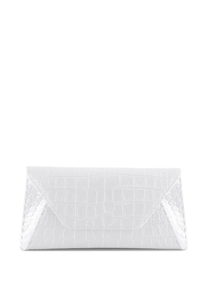 Tyler Ellis small Eloise croc-effect satin clutch bag - White
