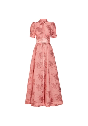 Rebecca Vallance floral-jacquard belted dress - Pink