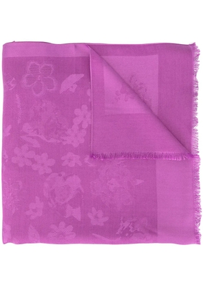 Shanghai Tang flower jacquard scarf - Purple