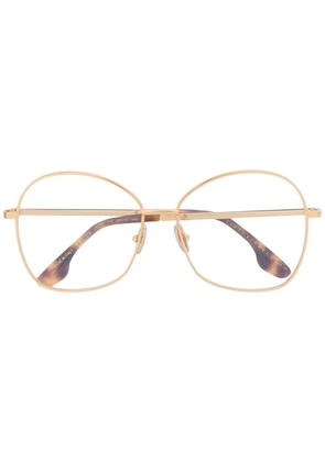 Victoria Beckham Eyewear oversized wire frame glasses - Gold
