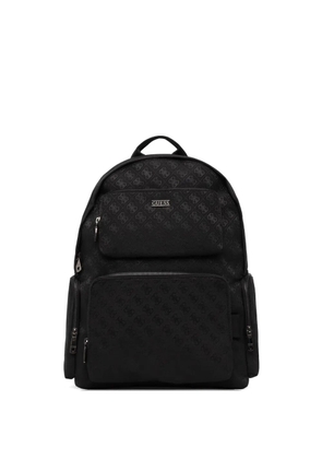 GUESS USA Boston monogram-pattern logo-plaque backpack - Black