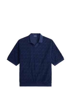 Polo Ralph Lauren cable-knit terry collar T-shirt - Blue