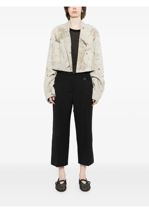 Ziggy Chen cropped print-design jacket - Neutrals