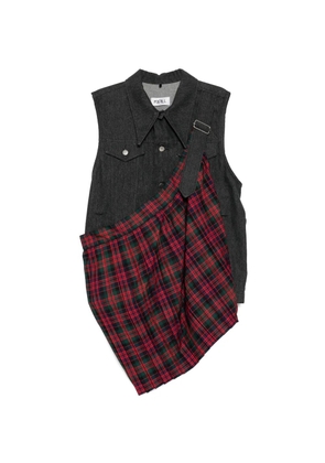 Kidill plaid denim jacket - Black