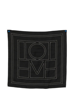 TOTEME monogram-embroidered silk scarf - Black
