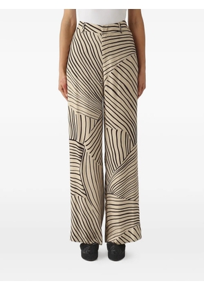 PT Torino abstract-print wide-leg trousers - Neutrals