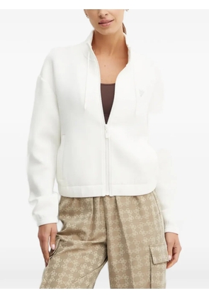 GUESS USA Cecilia crystal-logo zip-up sweatshirt - White
