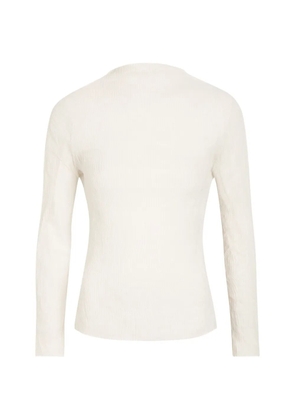 Issey Miyake pleated long-sleeve top - White