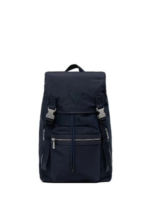 GUESS USA Berlin logo-patch buckle-fastening backpack - Blue