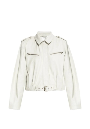 Gestuz belted epaulette jacket - White