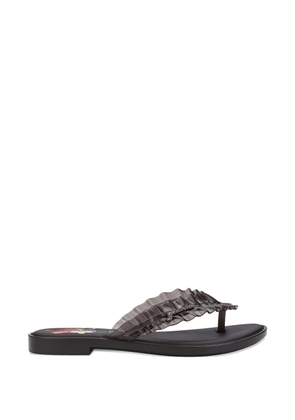 Melissa Ganni ruffled flip-flops - Brown