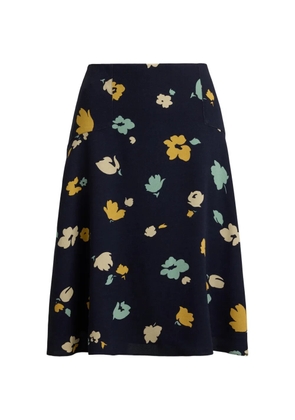Polo Ralph Lauren floral-print flared midi skirt - Blue