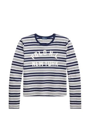 Polo Ralph Lauren striped logo-print T-shirt - Blue