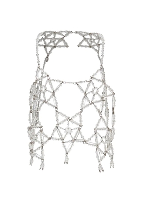 Noir Kei Ninomiya beaded safety-pin vest - Silver