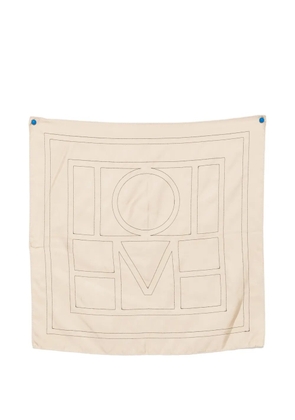 TOTEME embroidered monogram scarf - Neutrals