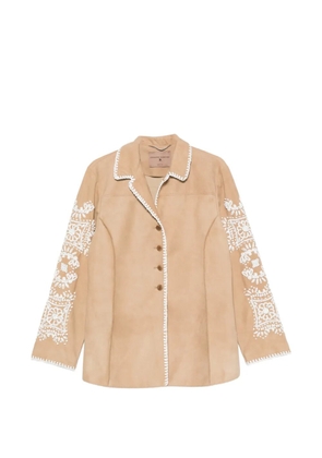Ermanno Scervino embroidered whipstitch-trim jacket - Neutrals
