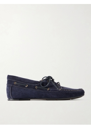 Manolo Blahnik - Marino Suede Boat Shoes - Men - Blue - UK 6