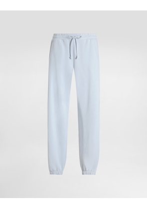 Dolce & Gabbana Fleece Trousers With Embroidery - Woman Pants And Shorts Azure 46