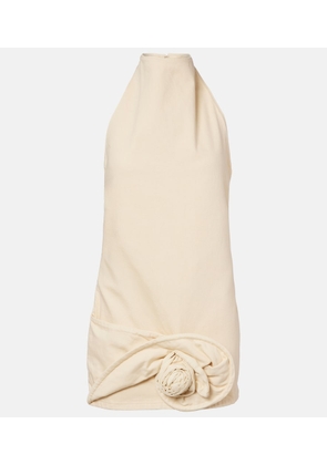 Magda Butrym Floral-applique denim minidress