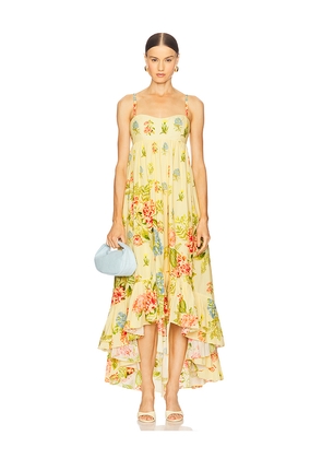 HEMANT AND NANDITA Long Dress in Lemon. Size L. Also in XS.