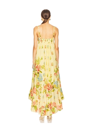 HEMANT AND NANDITA Long Dress in Lemon. Size L. Also in XS.