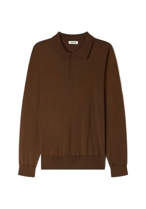 SANDRO button long-sleeve polo shirt - Brown