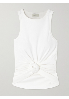 Magda Butrym - Knotted Ribbed Stretch Cotton-jersey Tank - Neutrals - FR 34,FR 36,FR 38,FR 40,FR 42