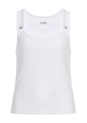 Still Here Snap Ribbed Cotton Tank Top - Moda Operandi