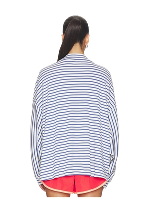 Araminta James Amj Waffle Long Sleeve Tee in Navy. Size S. Also in XS, M, XL.