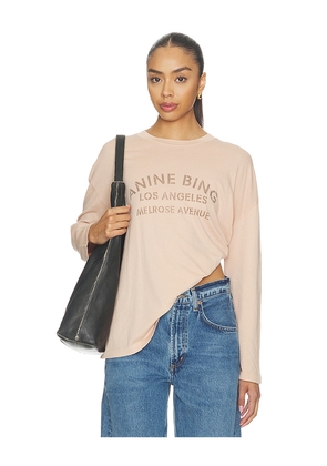 ANINE BING Ivan Long Sleeve Melrose Stencil in Pink. Size XS. Also in S, M, L.
