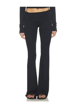 Eterne Foldover Flare Pant in Black. Size XS. Also in S, M, L, XL.