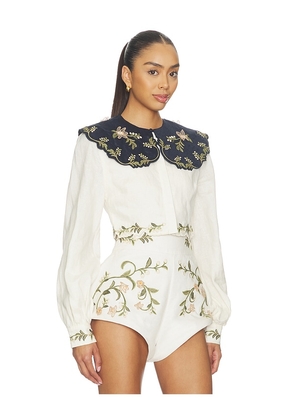 Agua by Agua Bendita Cumbre Blouse in Cream. Size XS. Also in L, M, S, XL.