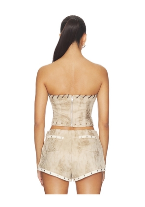 BY.DYLN Juno Corset Top in Beige. Size XS. Also in L, M, S, XL.