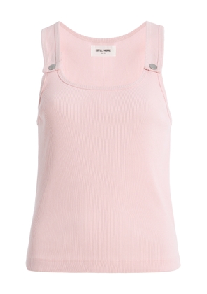 Still Here Snap Ribbed Cotton Tank Top - Moda Operandi
