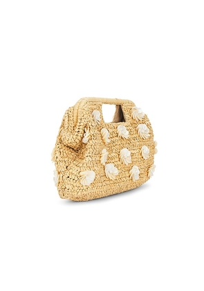 BTB Los Angeles Dottie Clutch Bag in Tan.