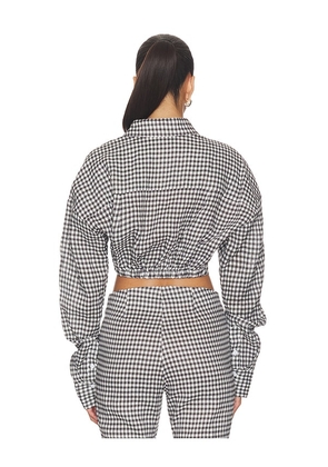 AEXAE x REVOLVE Linen Shirt Tie Top in Black & White. Size XXS. Also in XS, S, M.