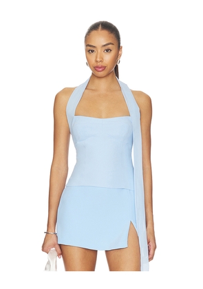Amanda Uprichard x REVOLVE Olympia Top in Baby Blue. Size XS. Also in S, M, L.