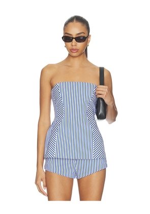 Amanda Uprichard Linda Top in Blue. Size XS. Also in S, M, L, XL.