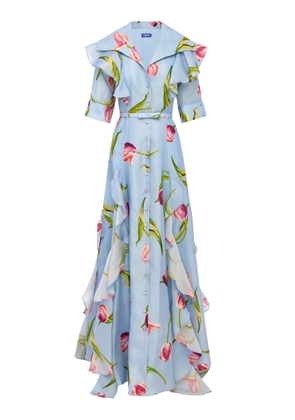 Leo Lin Isabella Floral-Print Silk Maxi Dress - Moda Operandi
