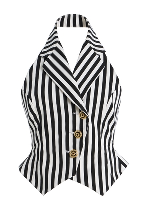 Tolu Coker Striped Cotton Gabardine Waistcoat - Moda Operandi