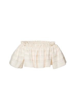 Lena Hoschek Cäcilia Off-The-Shoulder Linen Blouse - Moda Operandi