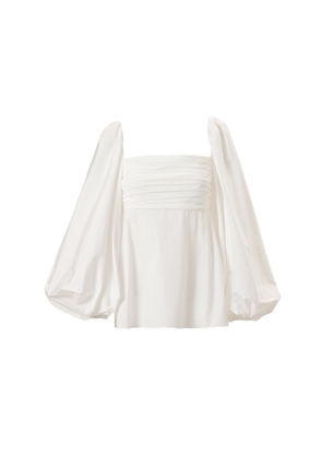 Carolina Herrera Puff-Sleeve Cotton Top - Moda Operandi