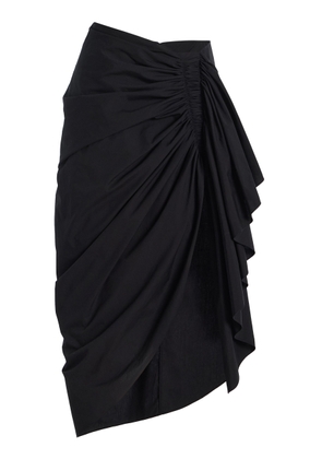 Michael Kors Collection Ruched Washed Cotton-Poplin Pareo Midi Skirt - Moda Operandi