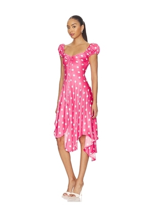 For Love & Lemons Lilian Midi Dress in Pink. Size XS. Also in S, M, L.