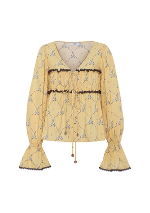 SIEDRÉS Riby Printed Cotton-Poplin Top - Moda Operandi