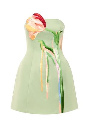 Leo Lin Roselle Floral-Embroidered Cutout Mini Dress - Moda Operandi