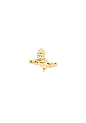 Mazin Jewels Pave Snake Ring in Metallic Gold. Size 6. Also in 5, 7, 8.