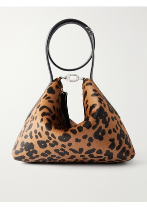 TOTEME - Lucky Wristlet Leather-trimmed Leopard-print Calf Hair Shoulder Bag - Animal Print - One size