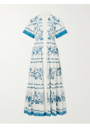 Erdem - Floral-print Cotton And Linen-blend Midi Dress - Neutrals - UK 4,UK 6,UK 8,UK 10,UK 12,UK 14,UK 16,UK 18,UK 20