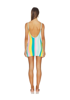 Kulani Kinis Rib Knit Mini Dress in Blue,Pink. Size S. Also in M, XL.